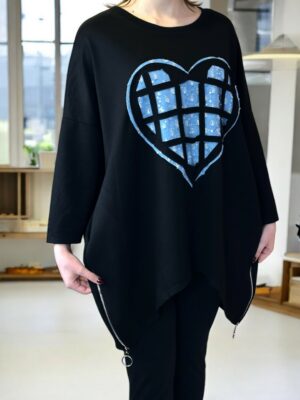 Μπλούζα με παγιετένιο σχέδιο μπροστά