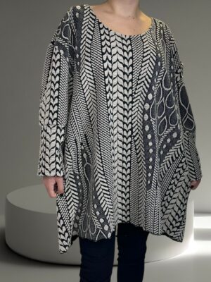 Κομψό μπλουζοφόρεμα ασπρόμαυρης διχρωμίας