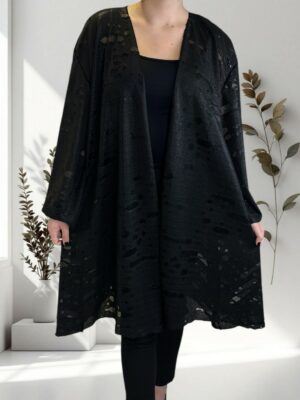 Γυναικεία μαύρη ζακέτα με εντυπωσιακά prints<br/><small class="dmm_sku">Κωδικός προϊόντος: 8376-μαυρο</small>