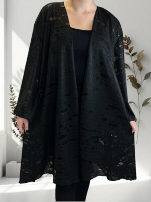 Γυναικεία μαύρη ζακέτα με εντυπωσιακά prints<br/><small class="dmm_sku">Κωδικός προϊόντος: 8376-μαυρο</small>