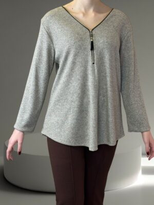 Μπλούζα με φερμουάρ<br/><small class="dmm_sku">Κωδικός προϊόντος: 8389-μπεζ</small>