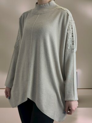 Elegant Μπλούζα με Διάφανα Μανίκια που Ξεχωρίζουν