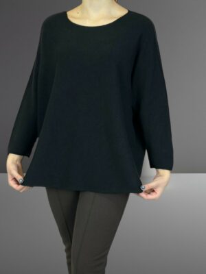 Πουλόβερ με Απαλή Στρογγυλή Λαιμόκοψη<br/><small class="dmm_sku">Κωδικός προϊόντος: 8550-μαυρο</small>