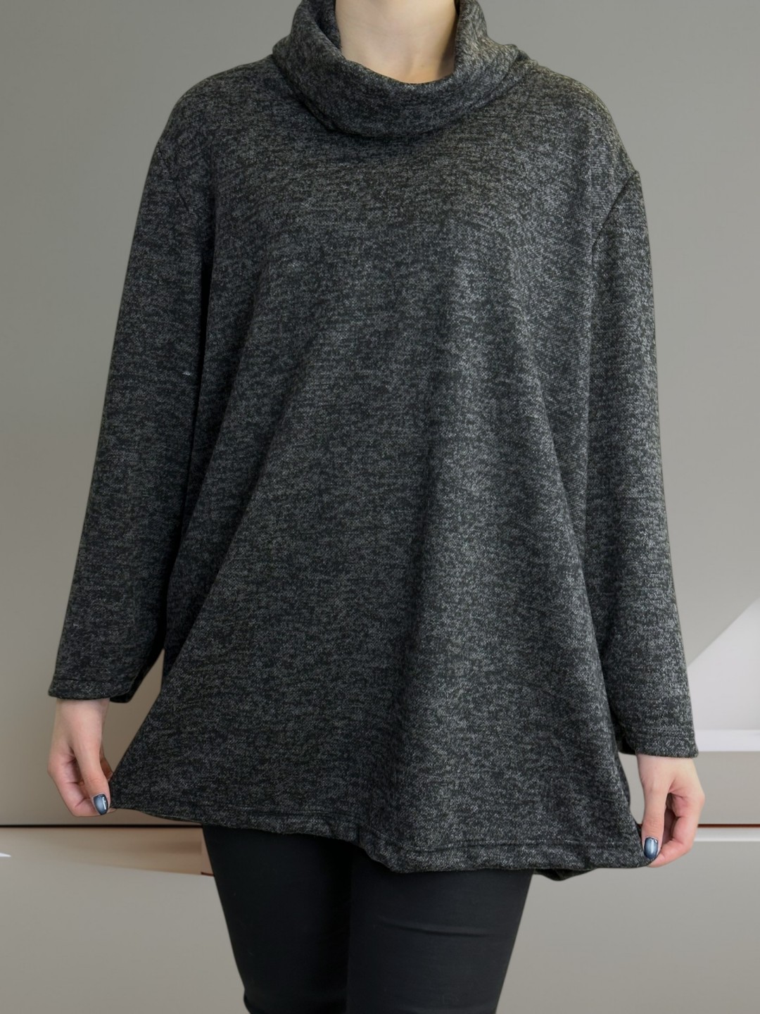 Σικάτη Μπλούζα με Χαλαρή Ζιβάγκο Λαιμόκοψη