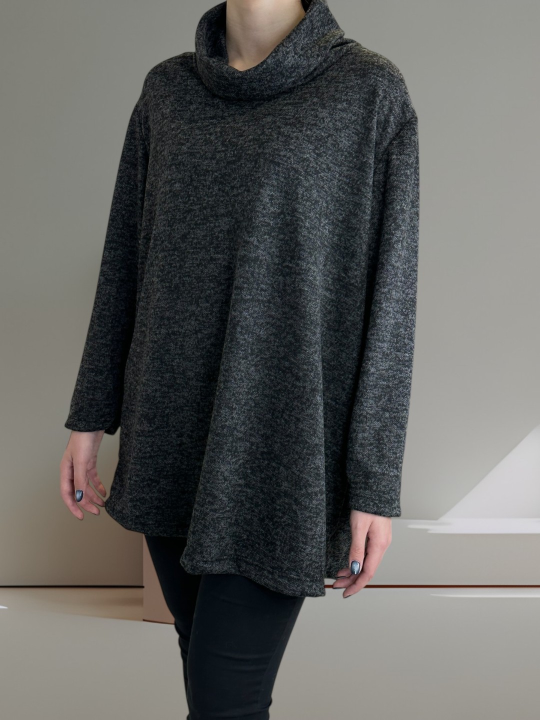 Σικάτη Μπλούζα με Χαλαρή Ζιβάγκο Λαιμόκοψη