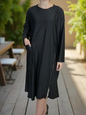 Glam Φόρεμα με Λάμψη Στρας και Μοντέρνα Τσέπη<br/><small class="dmm_sku">Κωδικός προϊόντος: 8562-μαυρο</small>