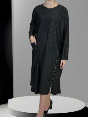 Glam Φόρεμα με Λάμψη Στρας και Μοντέρνα Τσέπη<br/><small class="dmm_sku">Κωδικός προϊόντος: 8562-μαυρο</small>