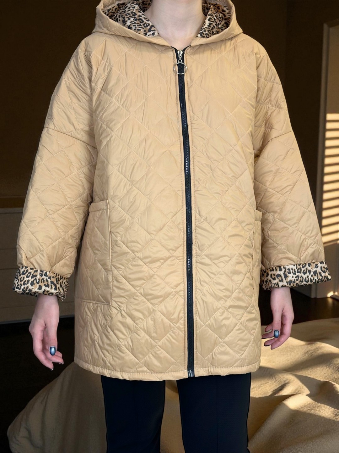 Μπουφάν Ελαφρύ με Εντυπωσιακή Λεοπάρ Φόδρα