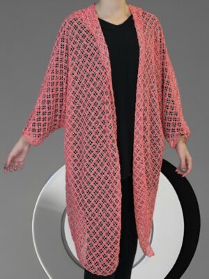 Ροζ Δικτυωτή Ζακέτα για Μοντέρνες και Φρέσκες Εμφανίσεις<br/><small class="dmm_sku">Κωδικός προϊόντος: 8572-ροζ</small>