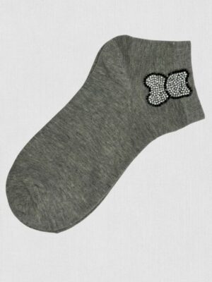 Cute Socks με Sparkling Αρκουδάκι<br/><small class="dmm_sku">Κωδικός προϊόντος: 8741-γκρι</small>