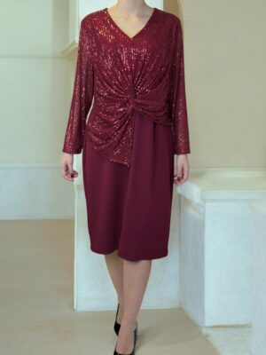 Φόρεμα Παγιέτας με Minimal Bottom<br/><small class="dmm_sku">Κωδικός προϊόντος: 8783-μπορντο</small>