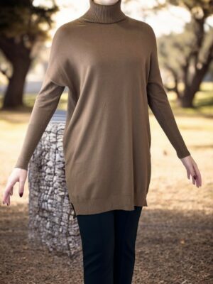Longline Ζιβάγκο Μπλούζα<br/><small class="dmm_sku">Κωδικός προϊόντος: 8789-καφε</small>