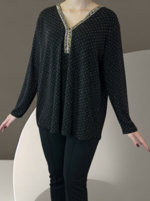 Σαγηνευτική Lurex Μπλούζα με Εντυπωσιακό Ντεκολτέ<br/><small class="dmm_sku">Κωδικός προϊόντος: 8815-μαυρο</small>