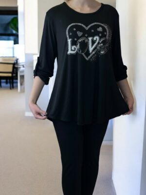 Μαύρη Μπλούζα Love Mood<br/><small class="dmm_sku">Κωδικός προϊόντος: 8841-μαυρο</small>