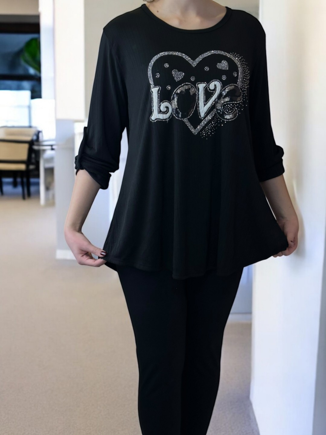 Μαύρη Μπλούζα Love Mood