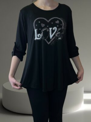 Μαύρη Μπλούζα Love Mood<br/><small class="dmm_sku">Κωδικός προϊόντος: 8841-μαυρο</small>