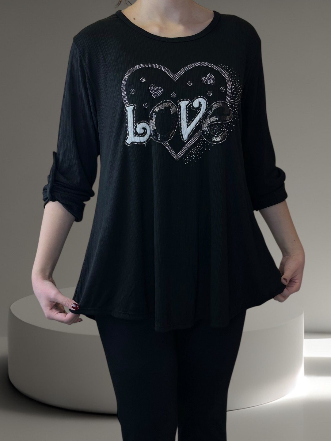 Μαύρη Μπλούζα Love Mood
