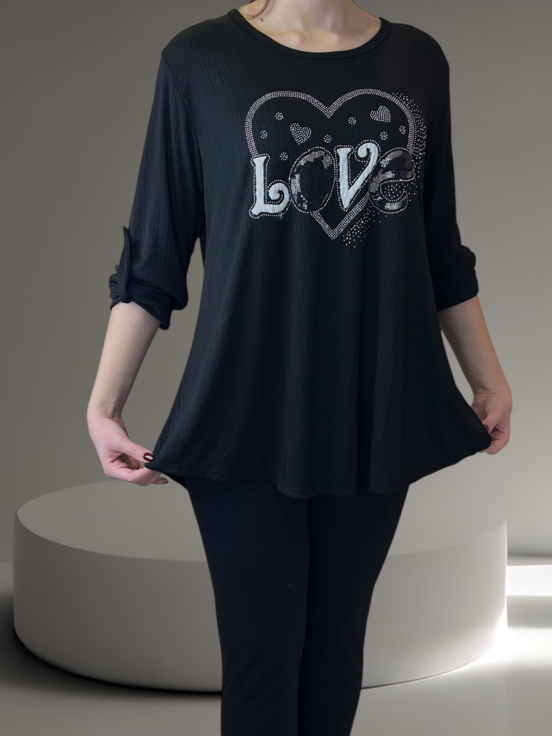 Μαύρη Μπλούζα Love Mood