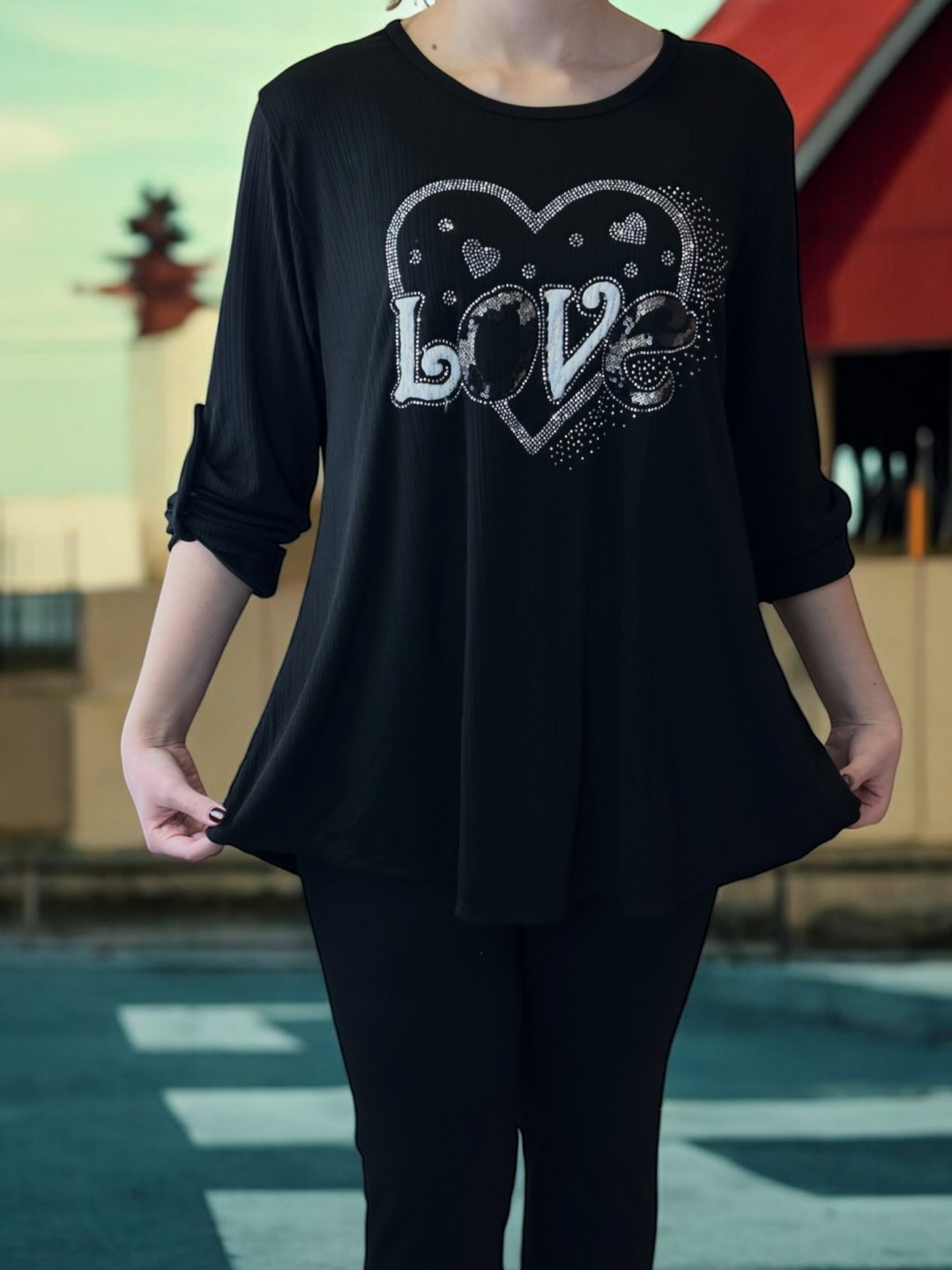 Μαύρη Μπλούζα Love Mood