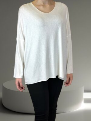 Πουλόβερ Basic με V Λαιμόκοψη<br/><small class="dmm_sku">Κωδικός προϊόντος: 8847-ασπρο</small>