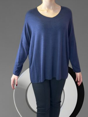 Πουλόβερ Basic με V Λαιμόκοψη<br/><small class="dmm_sku">Κωδικός προϊόντος: 8847-μπλε</small>