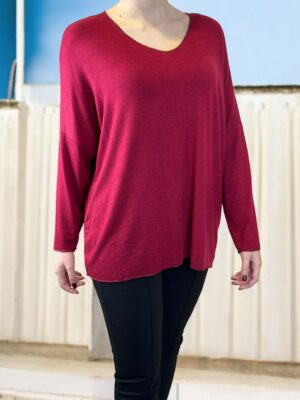 Πουλόβερ Basic με V Λαιμόκοψη<br/><small class="dmm_sku">Κωδικός προϊόντος: 8847-μπορντο</small>