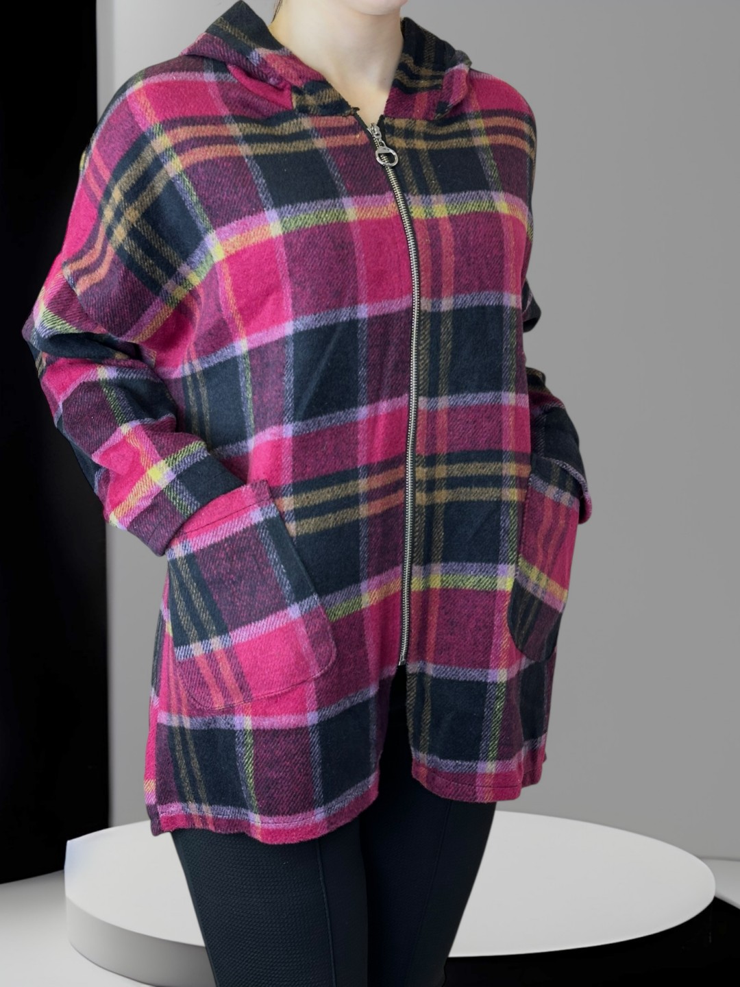 Καρό Πλεκτή Ζακέτα για Καθημερινά Looks