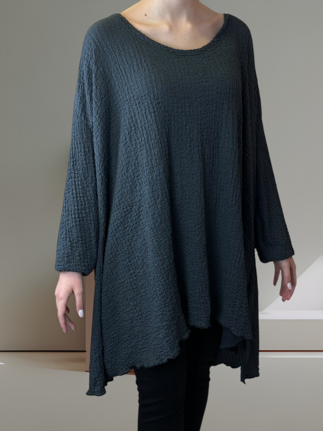 Μπλουζοφόρεμα από Ανάγλυφο Γκοφρέ Ύφασμα