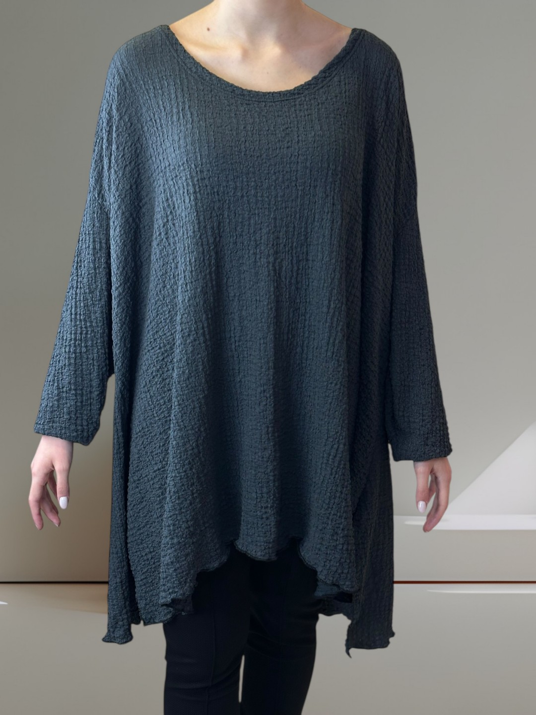 Μπλουζοφόρεμα από Ανάγλυφο Γκοφρέ Ύφασμα