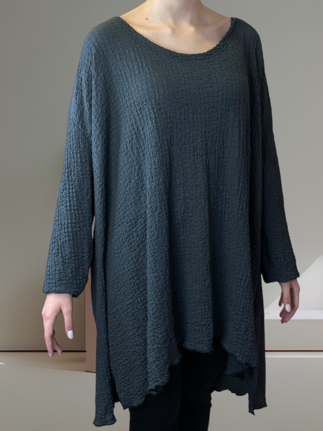 Μπλουζοφόρεμα από Ανάγλυφο Γκοφρέ Ύφασμα