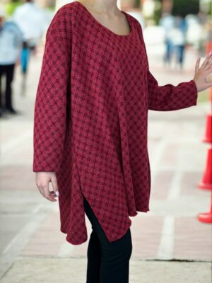 Fashion Μπλουζοφόρεμα με Μοτίβο Ρόμβων<br/><small class="dmm_sku">Κωδικός προϊόντος: 8872-κοκκινο</small>