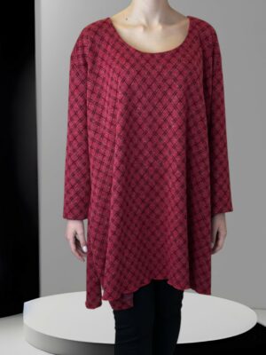 Fashion Μπλουζοφόρεμα με Μοτίβο Ρόμβων<br/><small class="dmm_sku">Κωδικός προϊόντος: 8872-κοκκινο</small>