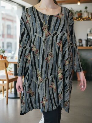 Σχεδιαστό Μπλουζοφόρεμα με Τρουακάρ Μανίκι<br/><small class="dmm_sku">Κωδικός προϊόντος: 8873-μπορντο</small>