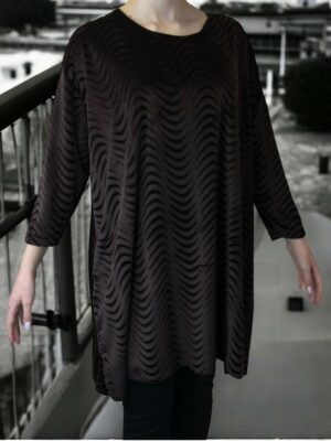 Βελούδινο Μπλουζοφόρεμα με Ιριδίζουσα Υφή<br/><small class="dmm_sku">Κωδικός προϊόντος: 8874-καφε</small>