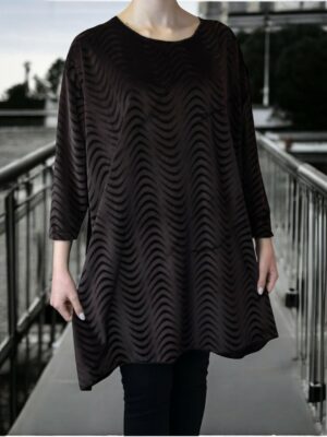 Βελούδινο Μπλουζοφόρεμα με Ιριδίζουσα Υφή<br/><small class="dmm_sku">Κωδικός προϊόντος: 8874-καφε</small>