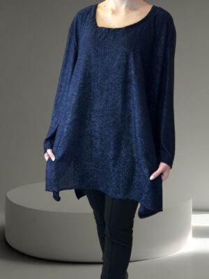 Βελούδινο Μπλουζοφόρεμα με Ιριδίζουσα Υφή<br/><small class="dmm_sku">Κωδικός προϊόντος: 8874-μπλε</small>