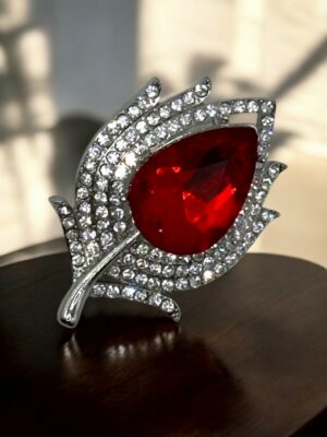 Luxury Καρφίτσα με Κόκκινη Πέτρα<br/><small class="dmm_sku">Κωδικός προϊόντος: 8875-κοκκινο</small>