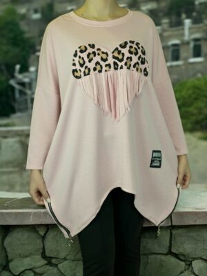 Γλυκιά μπλούζα με καρδούλα μπροστά<br/><small class="dmm_sku">Κωδικός προϊόντος: 8883-ροζ</small>