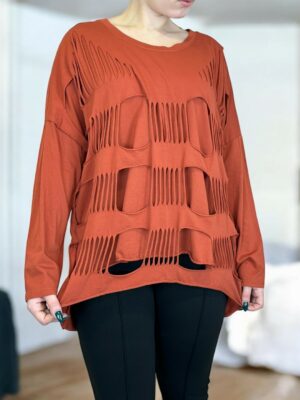 Στυλάτη μπλούζα με τετράγωνα cut-out