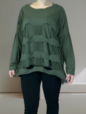 Στυλάτη μπλούζα με τετράγωνα cut-out