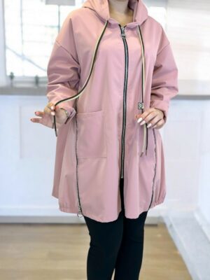 Μοντέρνα καμπαρντίνα με φερμουάρ στο πλάι