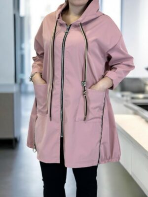 Μοντέρνα καμπαρντίνα με φερμουάρ στο πλάι