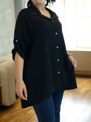 Κομψό πουκάμισο με πλισέ λεπτομέρεια πίσω