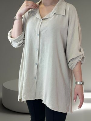 Κομψό πουκάμισο με πλισέ λεπτομέρεια πίσω