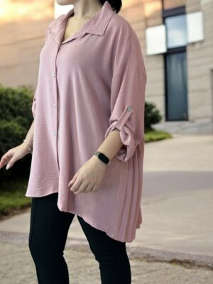 Κομψό πουκάμισο με πλισέ λεπτομέρεια πίσω