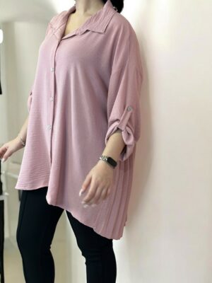 Κομψό πουκάμισο με πλισέ λεπτομέρεια πίσω