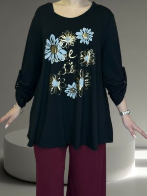 Άνετη μπλούζα με floral σχέδιο