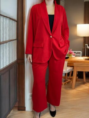 Άνετο κοστούμι από ελαστικό κρεπ ύφασμα