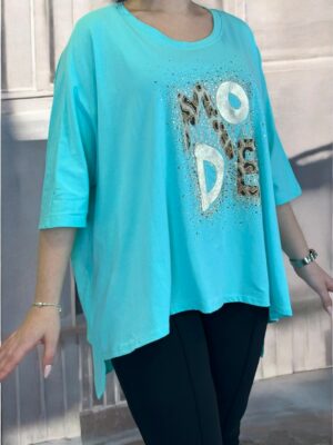 Casual βαμβακερή μπλούζα με μοντέρνο τύπωμα