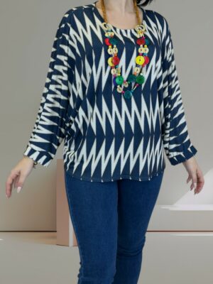 Μπλούζα σε ελαστικό ύφασμα με κολιέ